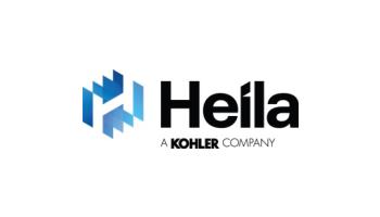 Blue H graphic next to Heila, A Kohler Company