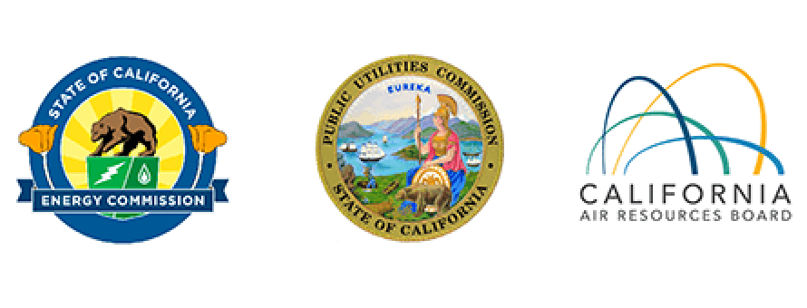 California Energy Commission, California Public Utilities Commission, California Air Resources Board logo banner