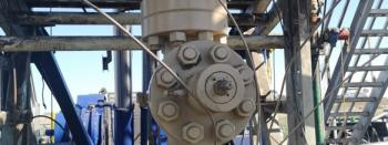 Gas wellhead installed with monitoring sensors