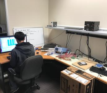 Aggios engineer testing plug load device