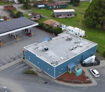 Aerial view of the gas station / convenience store microgrid