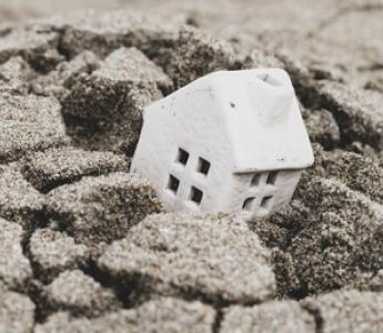 Model house in subsidence