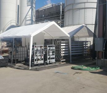 System under tent on-site