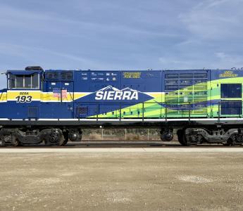 Side view of the locomotive