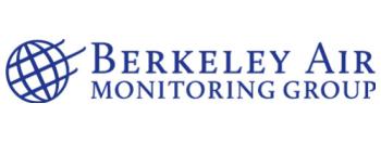 Berkeley Air logo: a midtone blue globe with meridians and parallels sits on a diagonal slant, with parallels extending beyond the globe shape