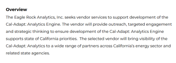 Text description of vendor solicitation